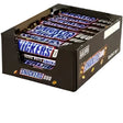 Black cardboard box of Snickers Duo Bar with blue white branding and gold foil accents perfect for your tuck shop
