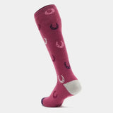 Sockshop Heat Holders Equestrian Socks Pink Horseshoes Riding Socks