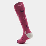 Sockshop Heat Holders Equestrian Socks Pink Horseshoes Riding Socks