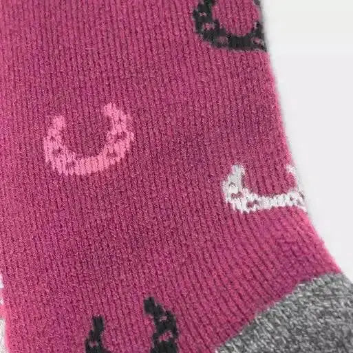 Sockshop Heat Holders Equestrian Socks Pink Horseshoes Riding Socks