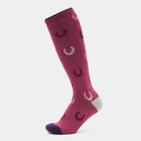 Sockshop Heat Holders Equestrian Socks Pink Horseshoes Riding Socks