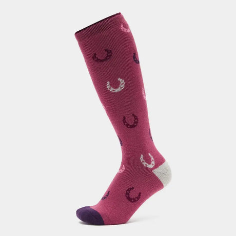 Sockshop Heat Holders Equestrian Socks Pink Horseshoes Riding Socks