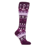 Sockshop Heat Holders Horse Fairisle Tall Riding Socks Bawtry Purple Riding Socks