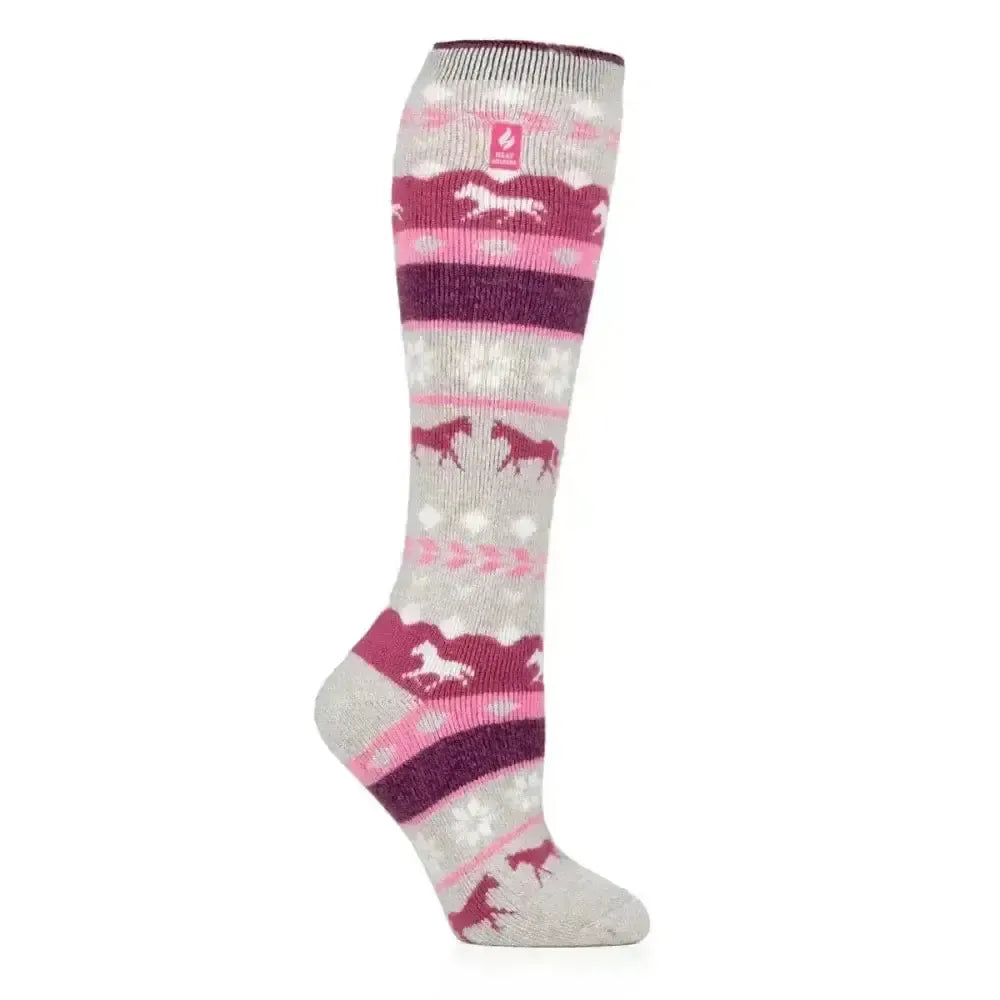 Sockshop Heat Holders Horse Fairisle Tall Riding Socks Hedongrey Riding Socks