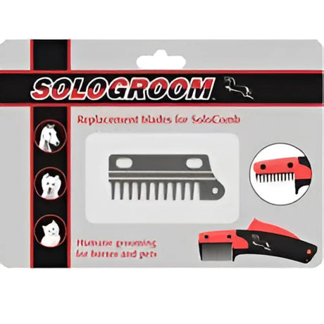 Red and black solocomb replacement blades for original humane grooming and tail thinners in pet grooming