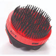 Red and black SoloComb retractable brush with dense stiff bristles for hygienic twist brush hair care and easy brushing