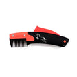 Red and black solocombs mane tail thinner with white rearing horse silhouette on handle original humane thinner
