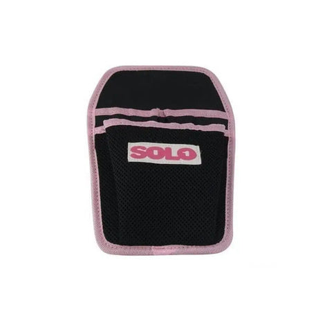 Black mesh handy holster with pink trim and white solo logo patch for horse clippers and trimmers storage