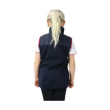 Navy blue quilted sophia gilet with pink trim and high collar is a super cosy gilet from little rider gilets & bodywarmers