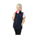 Navy blue fleece sophia gilet with pink trim and zipper details perfect super cosy gilet in gilets & bodywarmers