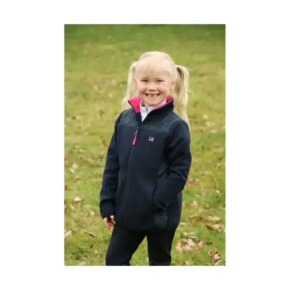 Navy blue sophia jacket with pink zipper and lining kids waterproof outdoor coat perfect for child’s wardrobe