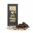 Black chocolate bar from south devon chilli farm extreme chilli chocolate with 60% dark cocoa and pirate skull design