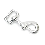 Shiny chrome metal horse rug clips with rectangular buckle and secure spring loaded trigger hook for easy use