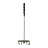 Black textured handle spare rake fork with metallic shaft and flat five-tined head for manure skips s455 stable mate