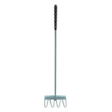 Silver metal spare rake fork with black grip and five tines for manure skips s455 stable mate use in random colour