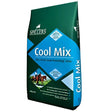 Green and blue spillers cool mix horse feed bag with diamond design and horse riders for medium energy requirements horse feeds