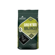 Dark green bag of spillers gro n win stud balancer horse feed with lime green label showing two horses and white text