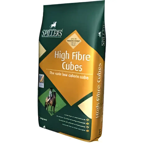 Green and gold bag of Spillers high fibre cubes horse feed for low calorie high fibre cubes nutrition