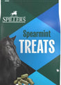 Spillers spearmint horse treats in blue green bag with black horse image made with delicious natural spearmint