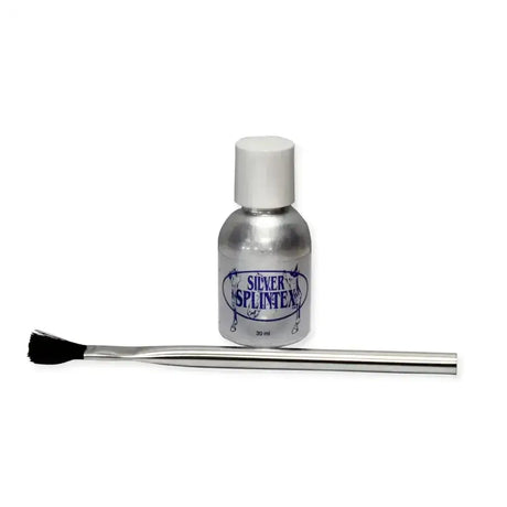 Splintex silver 30 ml bottle with white cap and soft brush applicator perfect for draw string bag use