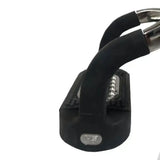 Sprenger flexicite grip stirrup with black rubber-coated metal handle and sleek curved design with silver accents