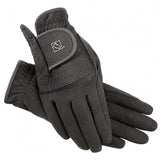 Black ssg digital riding glove style 2100 with textured dotted fabric and reinforced wrist strap with white logo