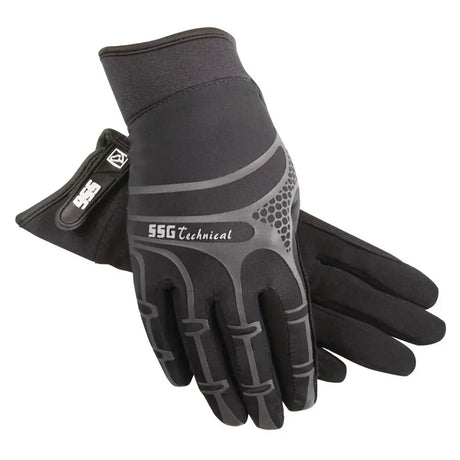 Black and gray ssg technical style riding gloves 8500 with textured palm for superior grip and comfort