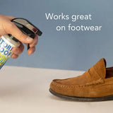 Brown suede loafer with classic moccasin design and black sole treated with stormproof water repellent spray 500ml