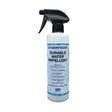White plastic stormproof water repellent spray 500ml with black nozzle and blue label no nauseating chemical smell