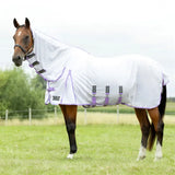 White horse fly veil with purple trim and twin adjustable buckle from stormx empra gladiator uv combi fly rug