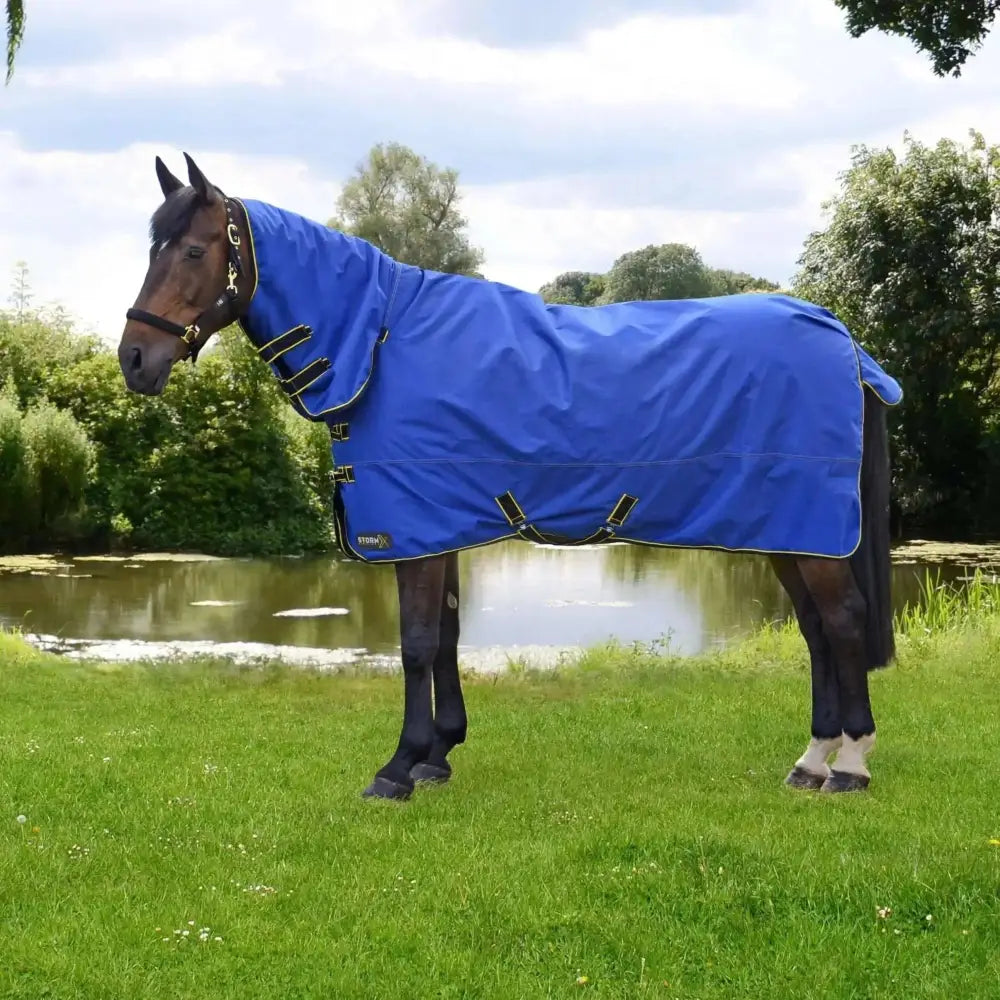 StormX Original 100 Combi Turnout Rug Royal Blue/Navy/Yellow 4'6" Turnout Rugs Barnstaple Equestrian Supplies