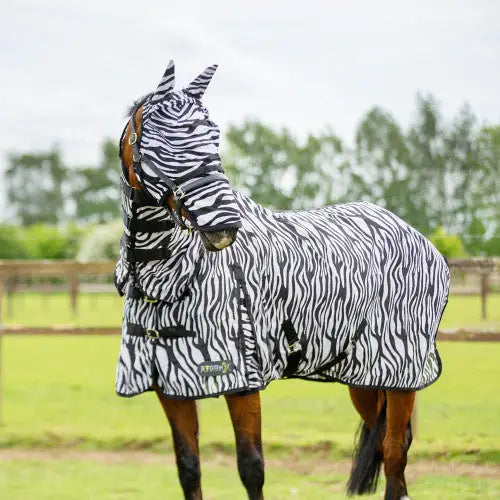 StormX Original Zebra Print Fly Rug Black/White 4'0" Fly Rugs
