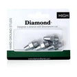 Silver stromsholm diamond hard ground high studs in clear plastic package with white and green branding