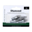 Silver stromsholm diamond hard ground xl stud in clear plastic package with white and green branding