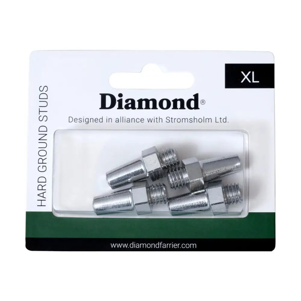 Silver stromsholm diamond hard ground xl studs in clear plastic pack with white and green branding visible