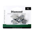 Silver metallic stromsholm diamond soft ground xl studs in clear plastic package with green and white branding