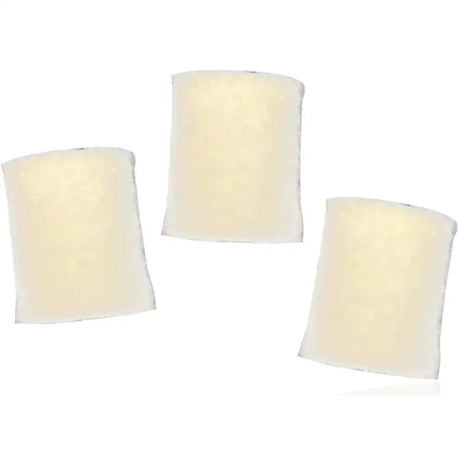 Three off-white stromsholm felt stoppers with a textured surface to protect stud holes effectively