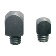 Two black metal stromsholm screw hexagonal head studs square jumping polo bolts with threaded shafts