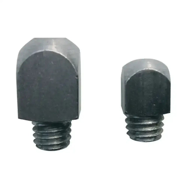 Two black metal stromsholm screw in studs with hexagonal heads for square jumping polo use