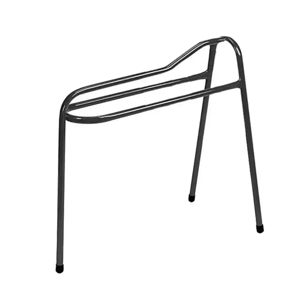 Black metal stubbs 3 legged saddle rack with curved bars and lightweight stubbyfine coated steel legs