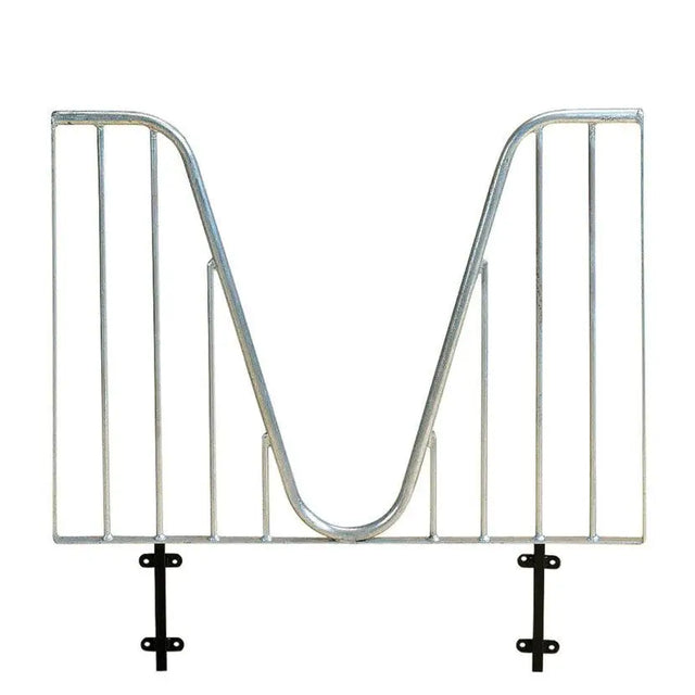 Silver metal letter m-shaped magazine rack with black mounting brackets for stubbs anti-weaver grille use