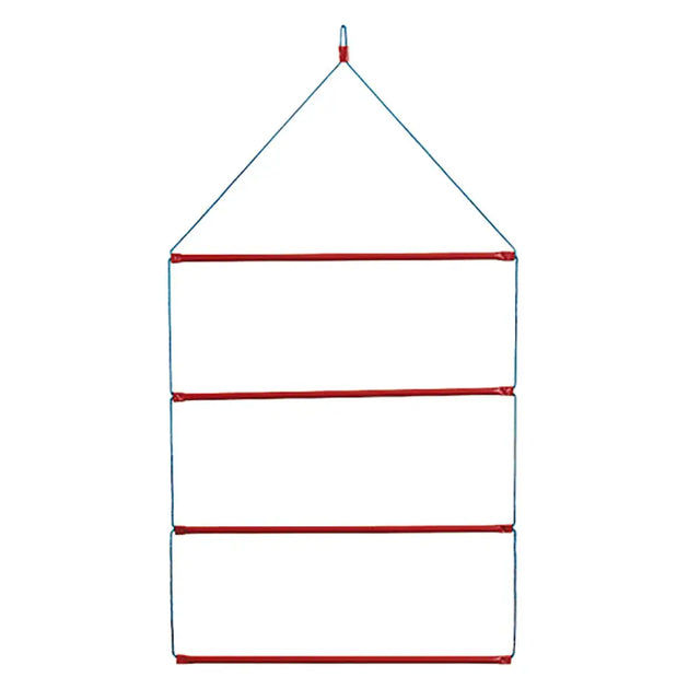 Red and white stubbs blanket rack hanging organizer with three tiers utilising stubbyfine coated material