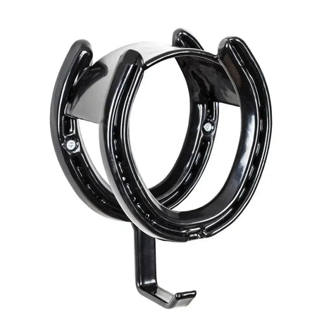 Stubbs bridle king black metal horseshoe wall hook with glossy finish and decorative nails offers stunning style