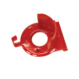 Red painted metal mounting bracket with circular base and flange for stubbs bridle rack slat-wall s205 modern bracket