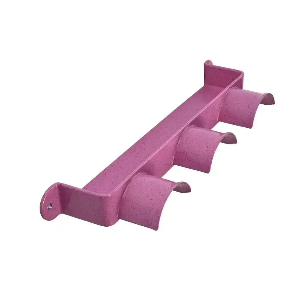 Pink plastic stubbs bridle shelfie s5520 with three curved hooks and strong steel wall-mount bracket organizer