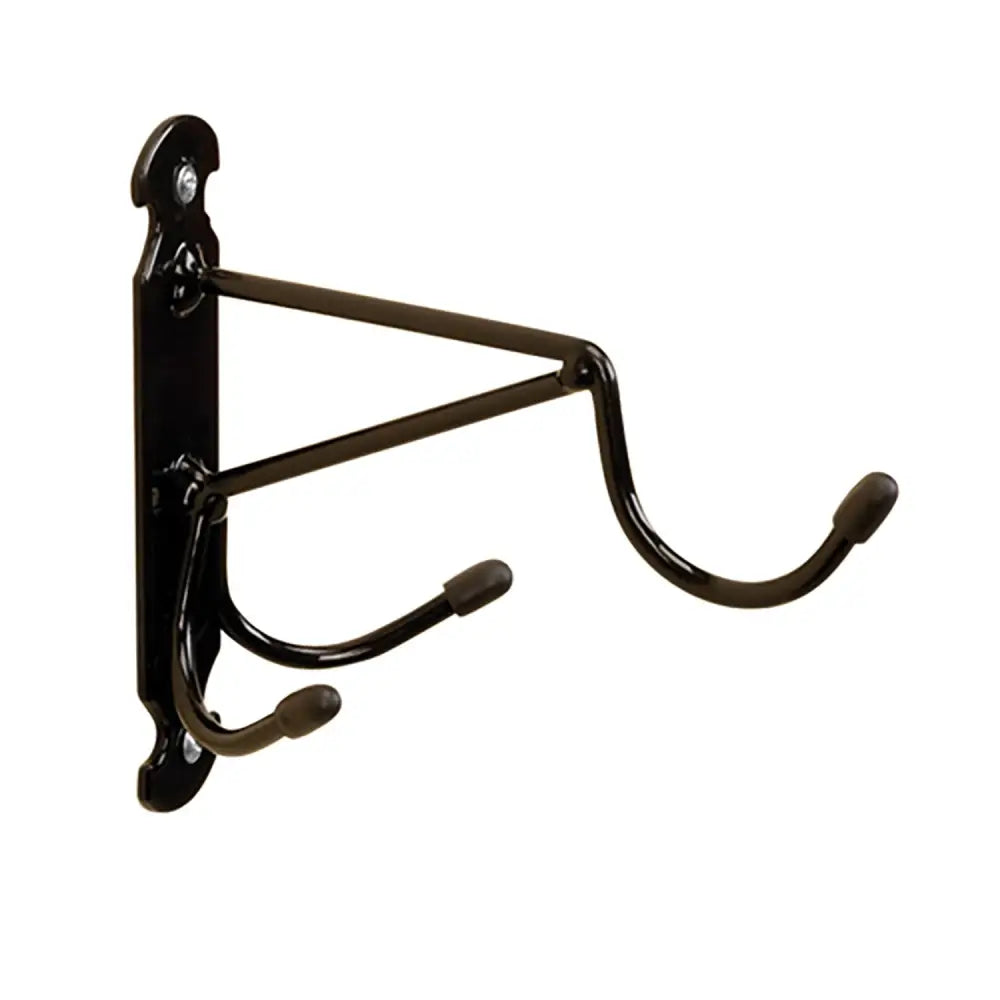Black metal stubbs bristle hook s283 wall-mounted rack with two curved bridle hooks and decorative bracket