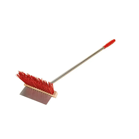 Red-bristled stubbs brush scraper s45819 with metal handle and wooden base perfect for stable mate collectors