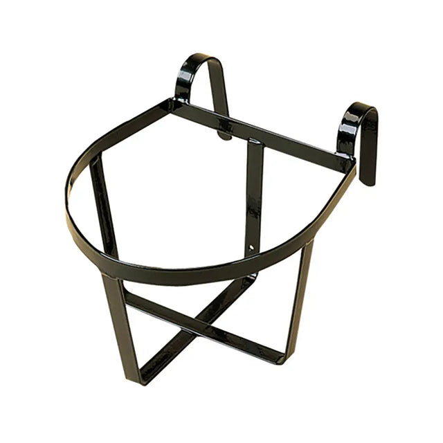 Black metal stubbs bucket holder lightweight bucket holder with curved handles and circular frame made of light duty steel