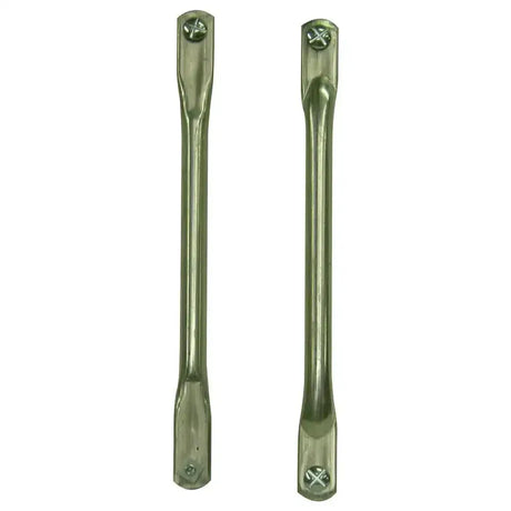 Two metallic stubbs corner manger spare bars with brushed silver finish and screw-mounted ends for corner mangers