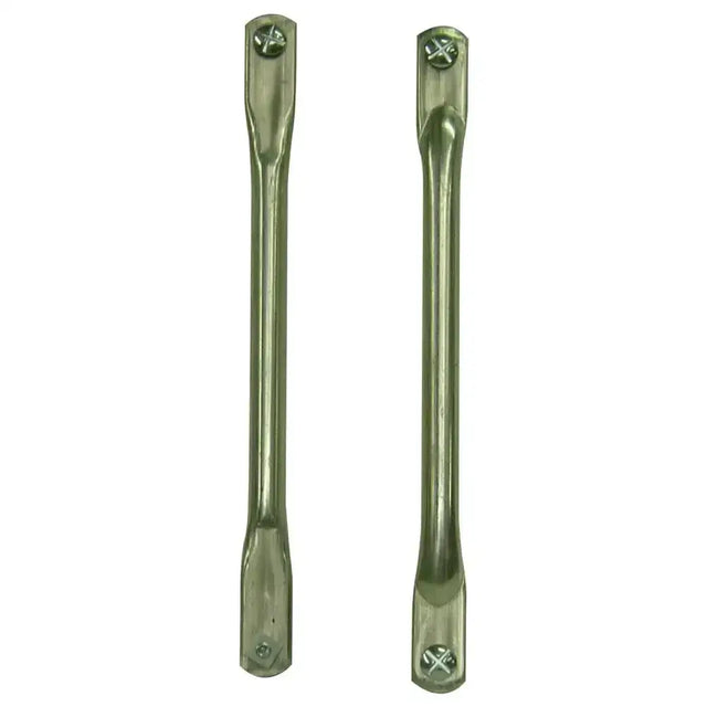 Two metallic stubbs corner manger spare bars with brushed silver finish and screw-mounted ends for corner mangers